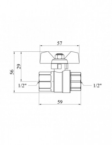Кран кульовий STA "LB" 1/2" ВВ PN40 зелений метелик, нікель | купити | SilverGoose.com.ua.com.ua
