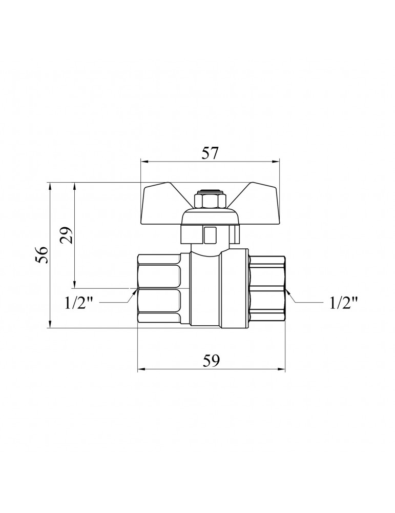 Кран кульовий STA "LB" 1/2" ВВ PN40 зелений метелик, нікель | купити | SilverGoose.com.ua.com.ua