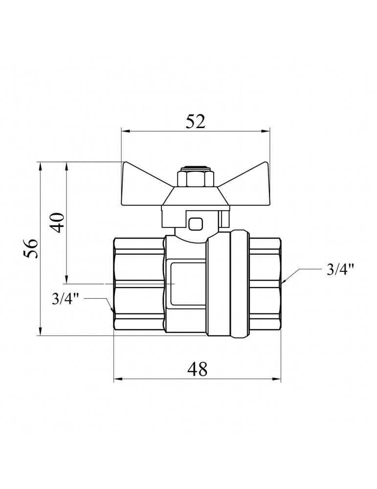 Кран кульовий STA (DN) 20 ВВ PN30 метелик, нікель | купити | SilverGoose.com.ua.com.ua