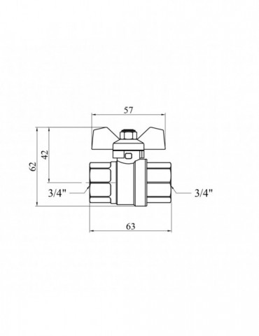 Кран кульовий STA "LB" 3/4" ВВ PN40 зелений метелик, нікель | купити | SilverGoose.com.ua.com.ua