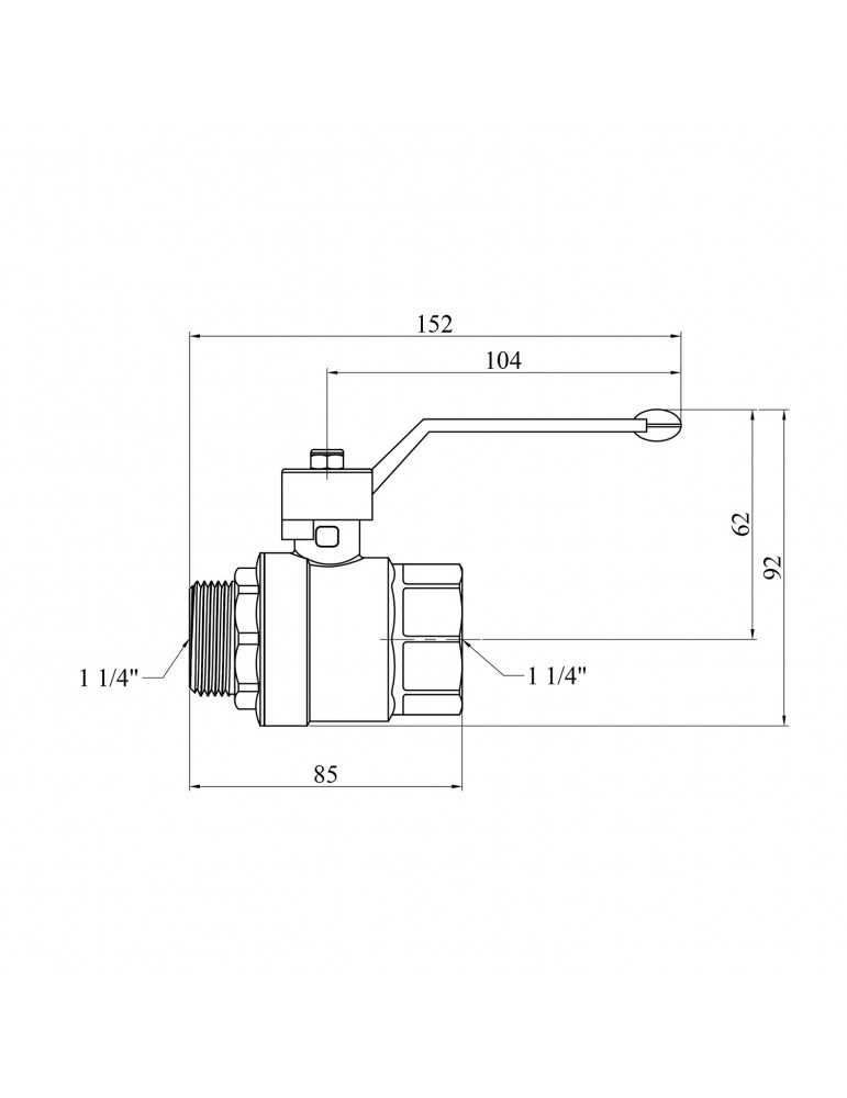 Кран кульовий STA "LB" 1 1/4" ВЗ PN40 зелена ручка, нікель | купити | SilverGoose.com.ua.com.ua