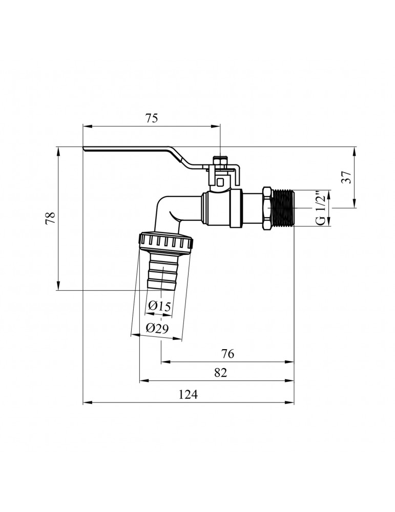 Кран кульовий для поливу STA 1/2" РЗ ручка, нікель | купити | SilverGoose.com.ua.com.ua