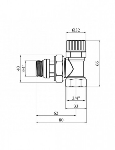 Кран термостатичний кутовий STA 3/4" ВЗ латунь Ц9304 | купити | SilverGoose.com.ua.com.ua
