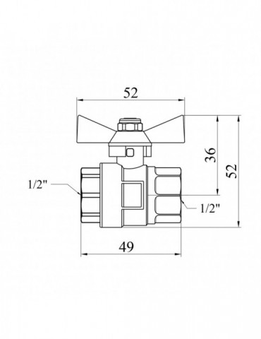 Кран кульовий STA "Premium" (DN) 15 ВВ PN40 метелик, нікель | купити | SilverGoose.com.ua.com.ua