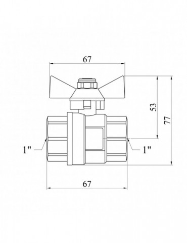 Кран кульовий STA "Premium" (DN) 25 ВВ PN40 метелик, нікель | купити | SilverGoose.com.ua.com.ua