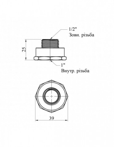 Перехід STA (DN) 15х25 ВЗ латунний | купити | SilverGoose.com.ua.com.ua