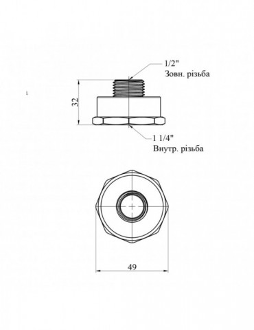 Перехід STA (DN) 15х32 ВЗ латунний | купити | SilverGoose.com.ua.com.ua
