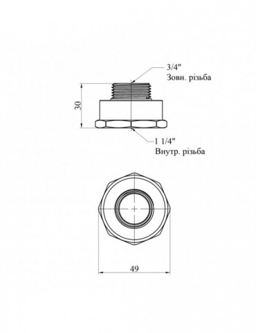 Перехід STA (DN) 20х32 ВЗ латунний | купити | SilverGoose.com.ua.com.ua