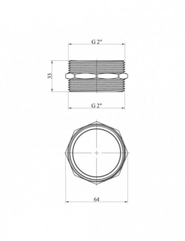 Ніпель STA (DN) 50 ЗЗ латунний | купити | SilverGoose.com.ua.com.ua