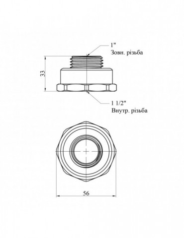 Перехід STA (DN) 25х40 ВЗ латунний | купити | SilverGoose.com.ua.com.ua