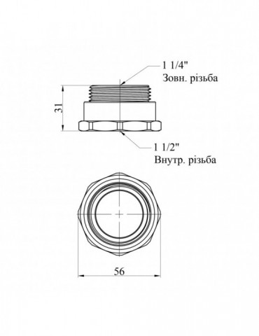 Перехід STA (DN) 32х40 ВЗ латунний | купити | SilverGoose.com.ua.com.ua
