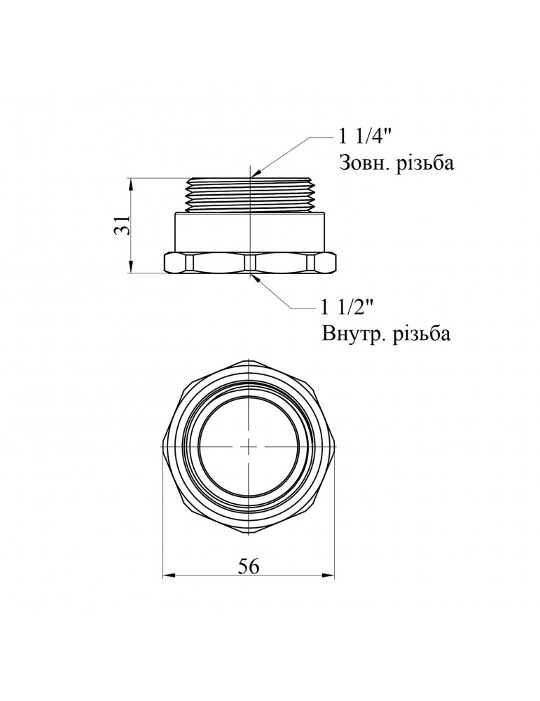 Перехід STA (DN) 32х40 ВЗ латунний | купити | SilverGoose.com.ua.com.ua