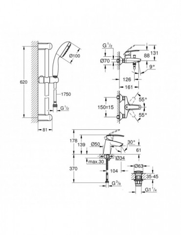 Набір змішувачів для ванної кімнати Grohe Start Vitalio 32278551 | купити | SilverGoose.com.ua.com.ua