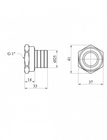 Штуцер Nikiforov 1" РВ, D25 мм нікель | купити | SilverGoose.com.ua.com.ua