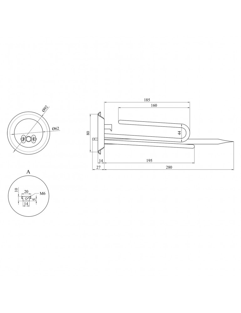 Тен для водонагрівача Kroner Runder 2000Вт | купити | SilverGoose.com.ua.com.ua