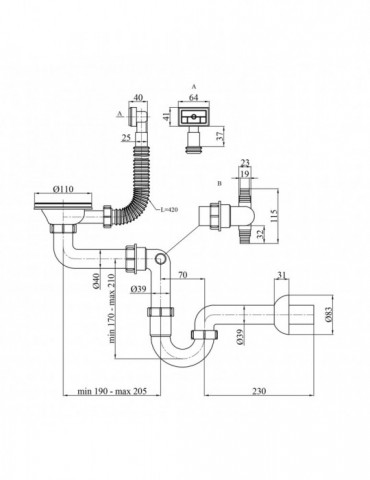 Сифон для кухонної мийки Kroner KRP Siphon - 010 3 1/2"х40 мм | купити | SilverGoose.com.ua.com.ua