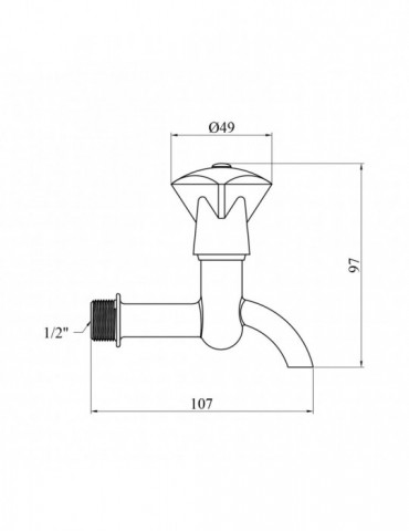 Кран водорозбірний LexLine 1/2" РЗ посилений латунний УК2501-В | купити | SilverGoose.com.ua.com.ua