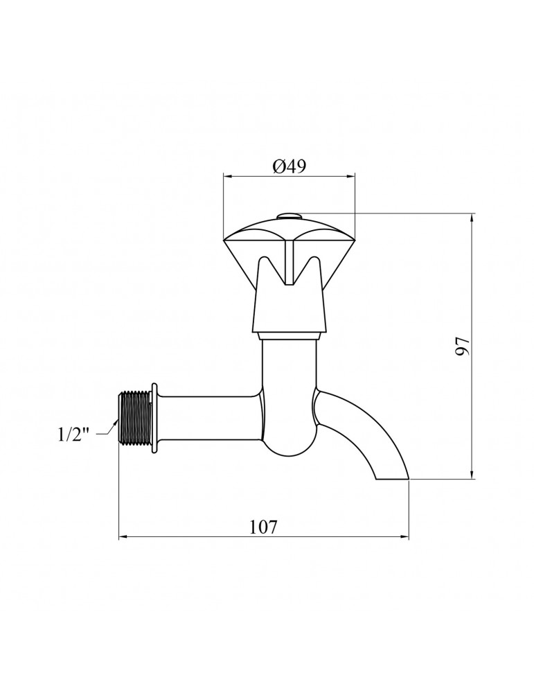 Кран водорозбірний LexLine 1/2" РЗ посилений латунний УК2501-В | купити | SilverGoose.com.ua.com.ua