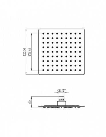 Лійка для верхнього душу Kroner KRP Edelstahl Kubus - ESG720-20 | купити | SilverGoose.com.ua.com.ua