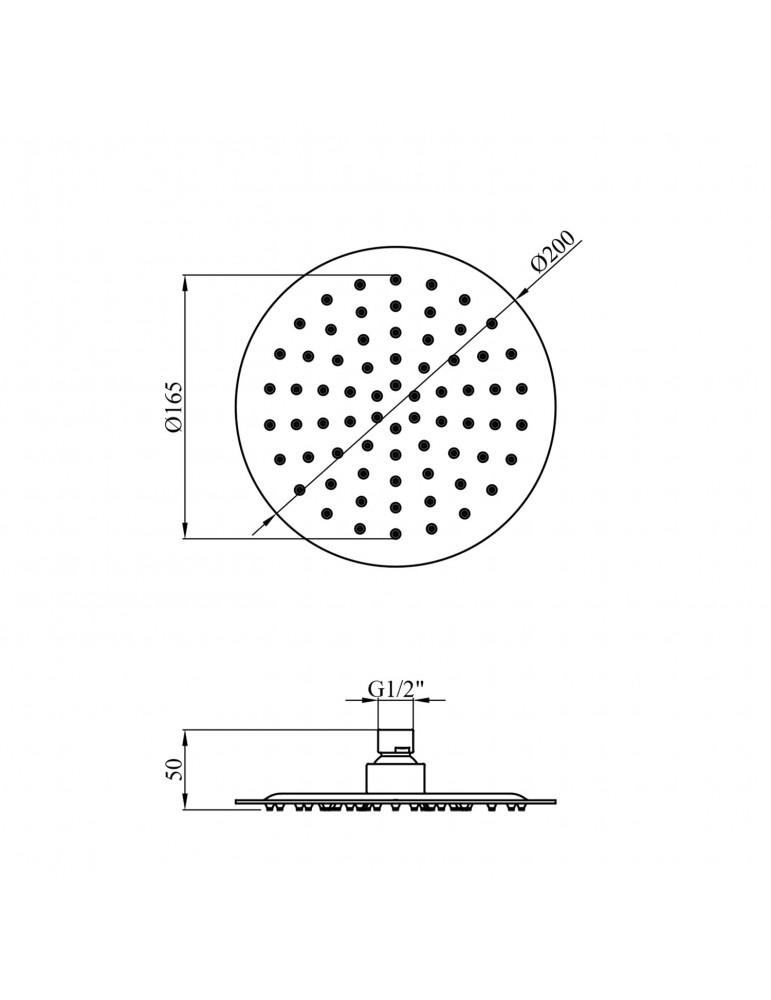Лійка для верхнього душу Kroner KRP Edelstahl Klassisch - ESG720-20 | купити | SilverGoose.com.ua.com.ua