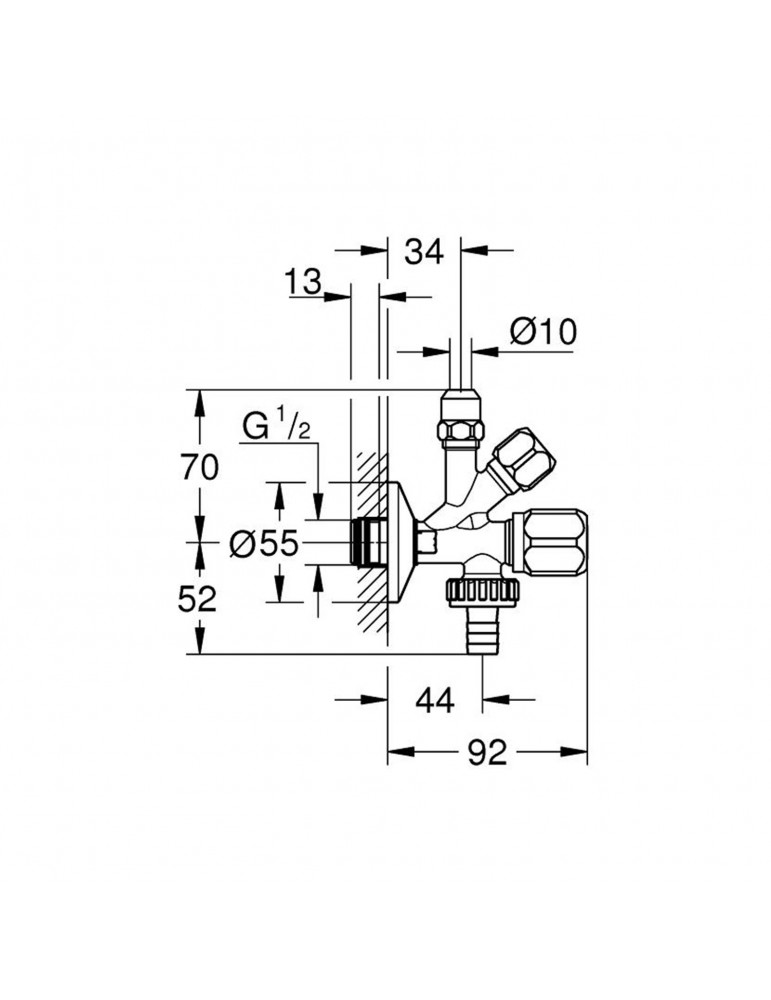 Кран приладовий Grohe 22036000 1/2"х3/8"х3/4" | купити | SilverGoose.com.ua.com.ua