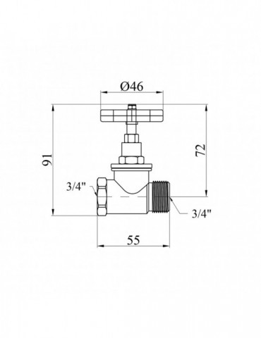 Вентиль запірний LexLine 3/4" ВЗ PN10 латунний УК1113-В | купити | SilverGoose.com.ua.com.ua