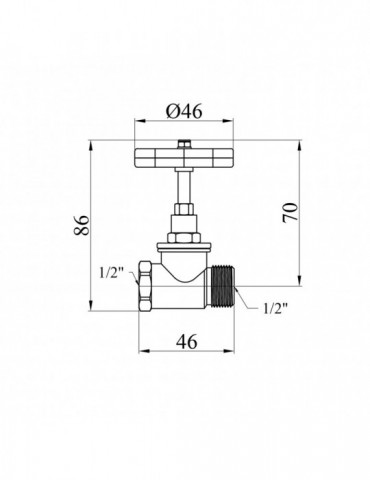 Вентиль запірний LexLine 1/2" ВЗ PN10 латуннийУК1119-В | купити | SilverGoose.com.ua.com.ua