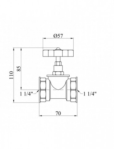 Вентиль запірний LexLine 1 1/4" ВВ PN10 латунний УК1123-В | купити | SilverGoose.com.ua.com.ua