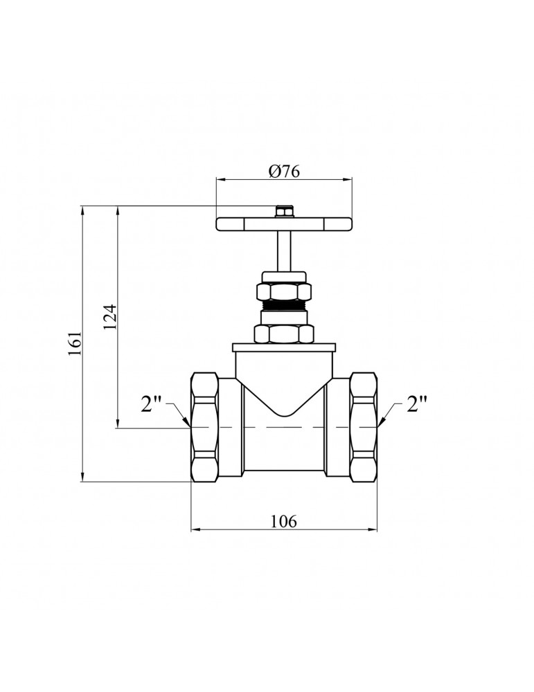 Вентиль запірний LexLine 2" ВВ PN10 латунний УК1125-В | купити | SilverGoose.com.ua.com.ua