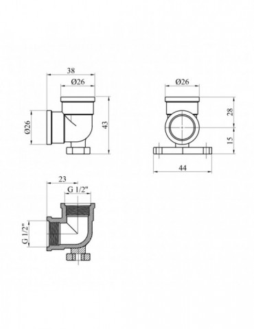 Кутник настінний посилений LexLine 1/2" ВВ нікель НК2301-Вн | купити | SilverGoose.com.ua.com.ua