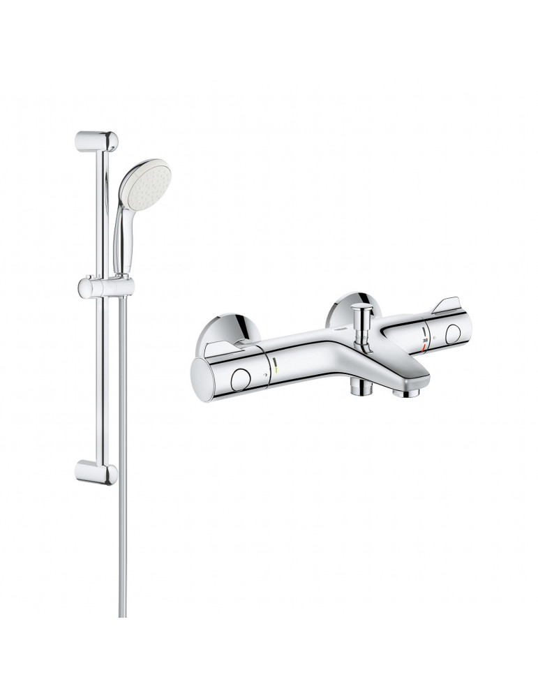 Змішувач для ванни Grohe Grohtherm 800 34567000 з душовим гарнітуром 27853001 (34567001) | купити | SilverGoose.com.ua.com.ua