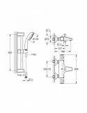 Змішувач для ванни Grohe Grohtherm 800 34567000 з душовим гарнітуром 27853001 (34567001) | купити | SilverGoose.com.ua.com.ua