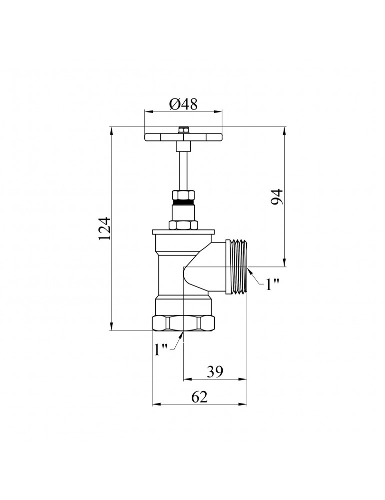 Вентиль запірний кутовий LexLine 1" ВЗ PN16 латунний УК1117-В | купити | SilverGoose.com.ua.com.ua