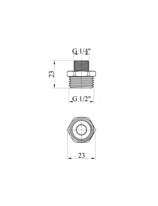 Ніпель перехідний посилений LexLine 1/2"х1/4" ЗЗ нікель НК0541-Вн | купити | SilverGoose.com.ua.com.ua