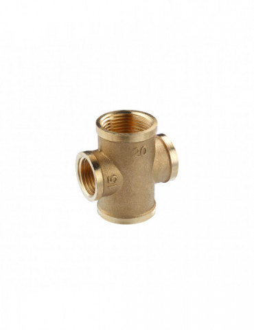 Хрестовина перехідна посилена LexLine 3/4''х1/2''х3/4"х1/2" ВВВВ латунна УК4606-В