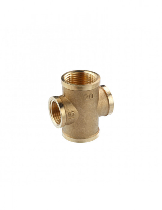 Хрестовина перехідна посилена LexLine 3/4''х1/2''х3/4"х1/2" ВВВВ латунна УК4606-В | купити | SilverGoose.com.ua.com.ua