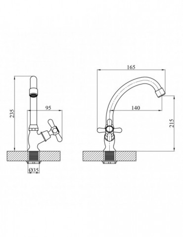 Кран на одну воду Agua Toledo - C091 | купити | SilverGoose.com.ua.com.ua