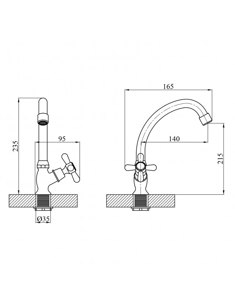 Кран на одну воду Agua Toledo - C091 | купити | SilverGoose.com.ua.com.ua