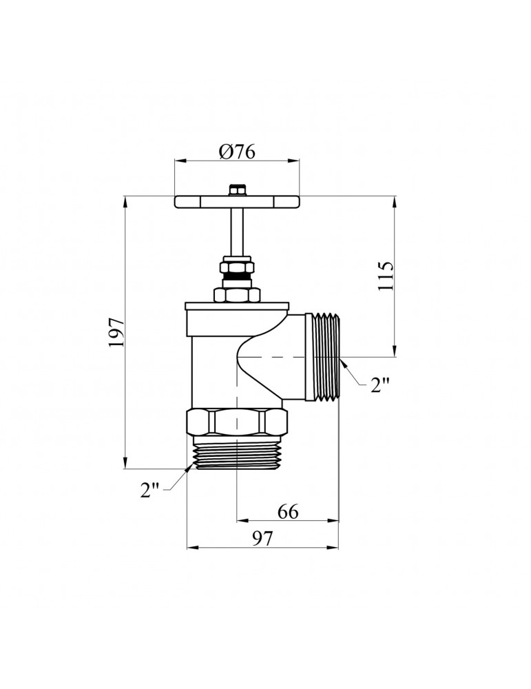 Вентиль запірний LexLine 2" ЗЗ PN16 латунний УК1128-ВУ | купити | SilverGoose.com.ua.com.ua