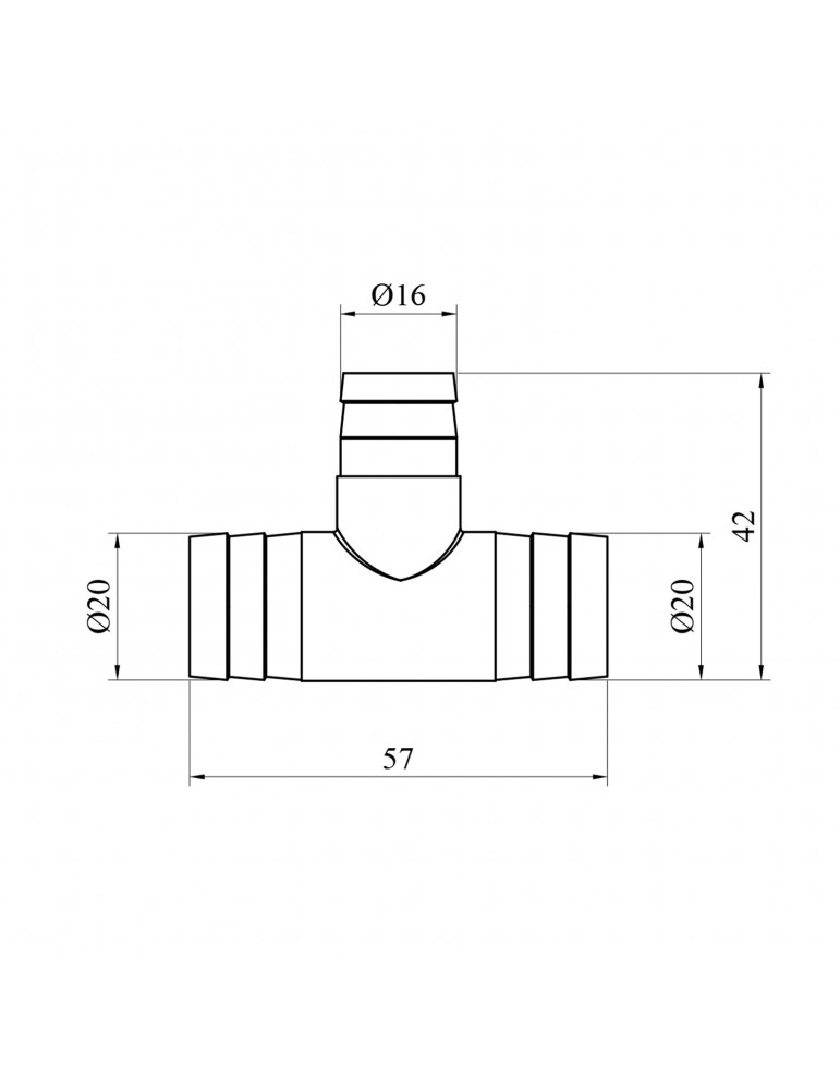 Трійник з'єднувальний перехідний LexLine D20х16х20 латунний УК1681 | купити | SilverGoose.com.ua.com.ua