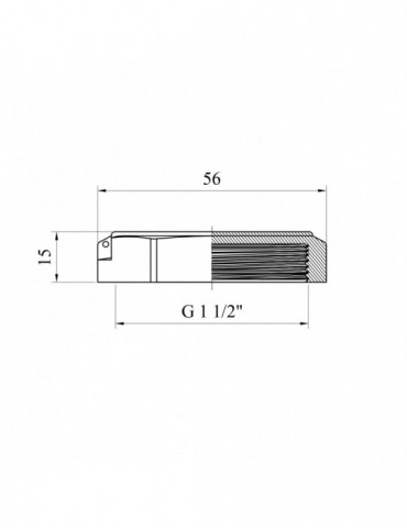 Заглушка посилена LexLine 1 1/2" РВ під пломбу латунна УК1012-В | купити | SilverGoose.com.ua.com.ua