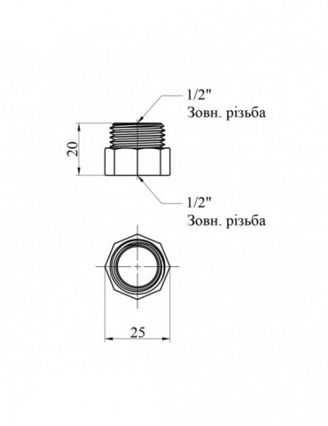 Перехід STA (DN) 15х15 ВЗ латунний | купити | SilverGoose.com.ua.com.ua