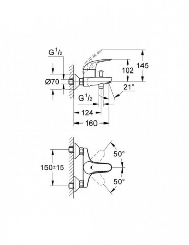 Змішувач для ванни Grohe Euroeco 32743000 | купити | SilverGoose.com.ua.com.ua
