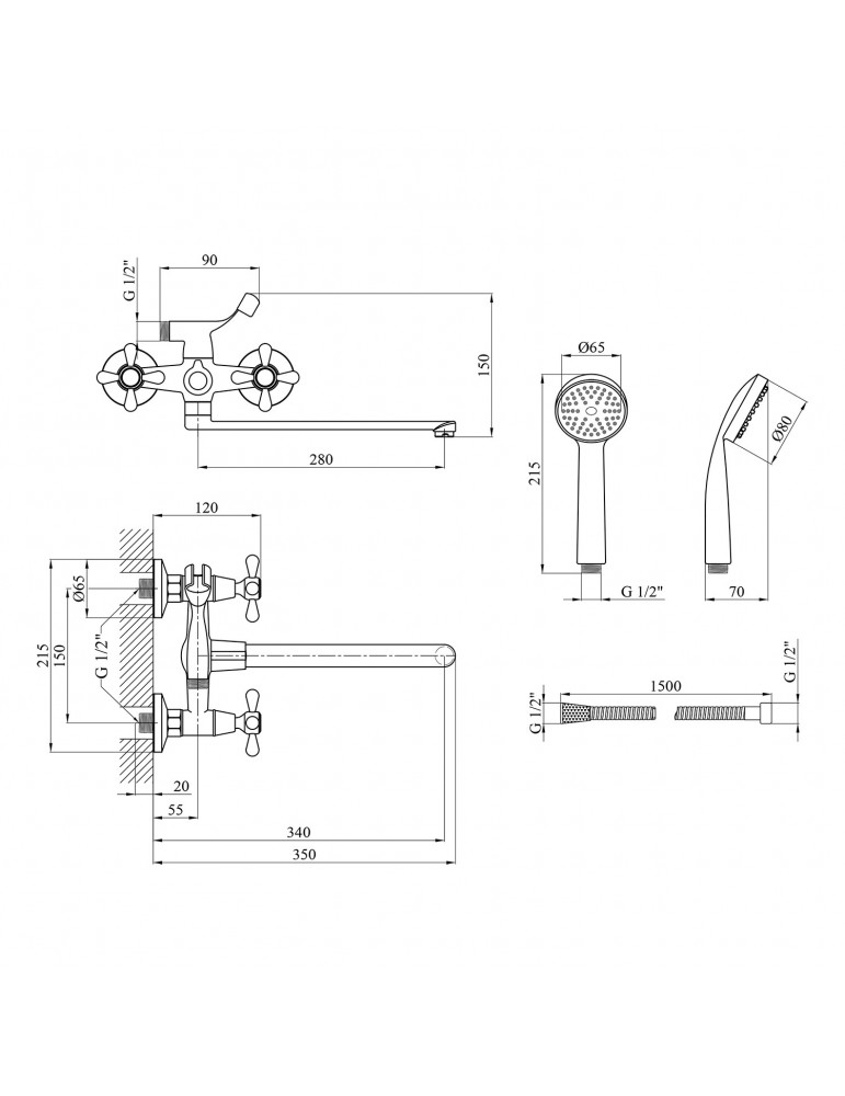 Змішувач для ванни Agua Toledo - C071 | купити | SilverGoose.com.ua.com.ua