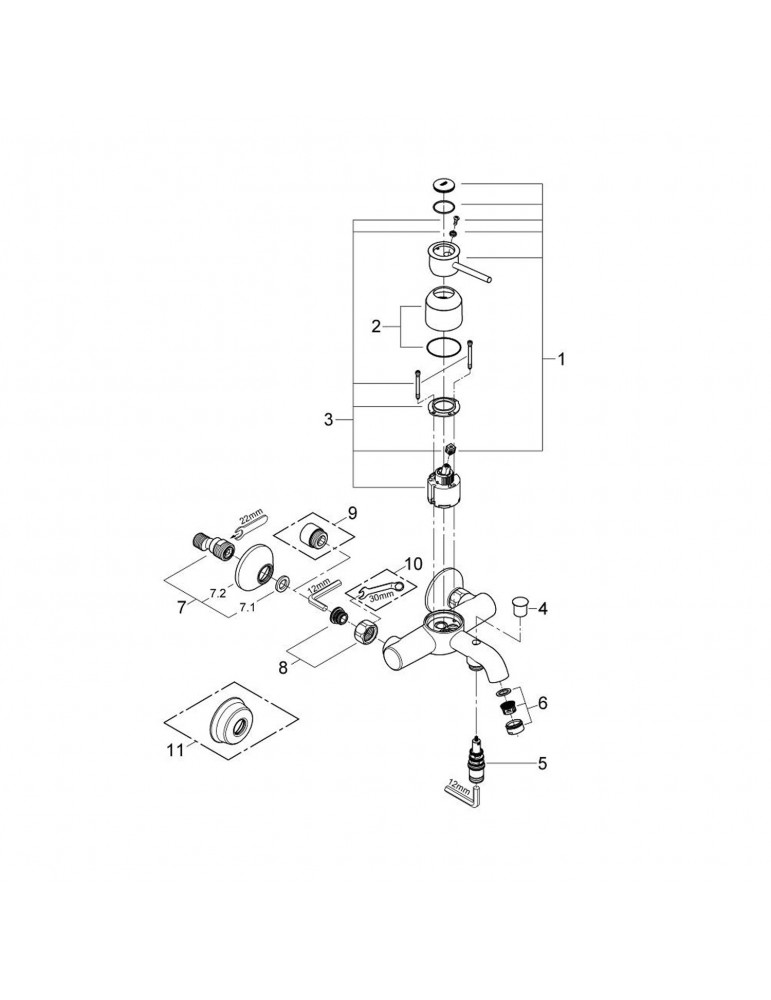 Змішувач для ванни Grohe BauClassic 32865000 | купити | SilverGoose.com.ua.com.ua