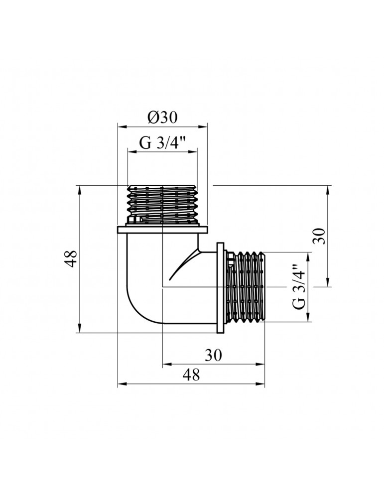 Кутник Nikiforov 3/4" ЗЗ нікель | купити | SilverGoose.com.ua.com.ua