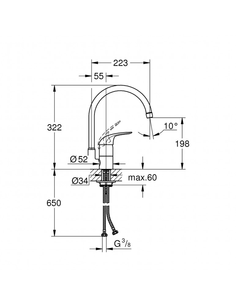 Змішувач для кухні Grohe Euroeco 32752000 | купити | SilverGoose.com.ua.com.ua