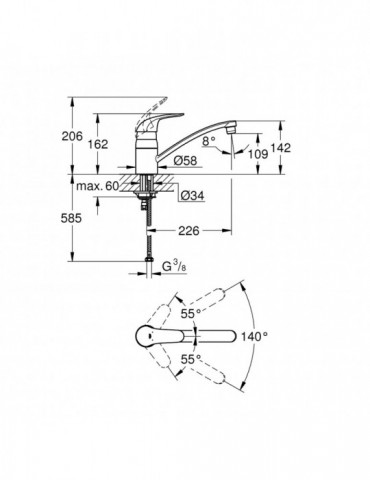 Змішувач для кухні Grohe Euroeco 32750000 | купити | SilverGoose.com.ua.com.ua