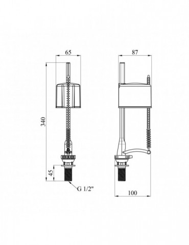Наливний клапан для бачка унітаза Kroner KRP - ВV57 з нижнім підведенням 1/2" | купити | SilverGoose.com.ua.com.ua