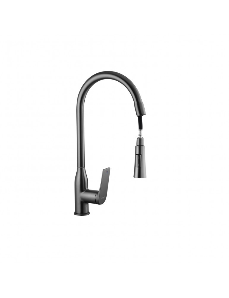 Змішувач для кухні з висувним виливом Kroner KRP Graz - GRP030-T | купити | SilverGoose.com.ua.com.ua